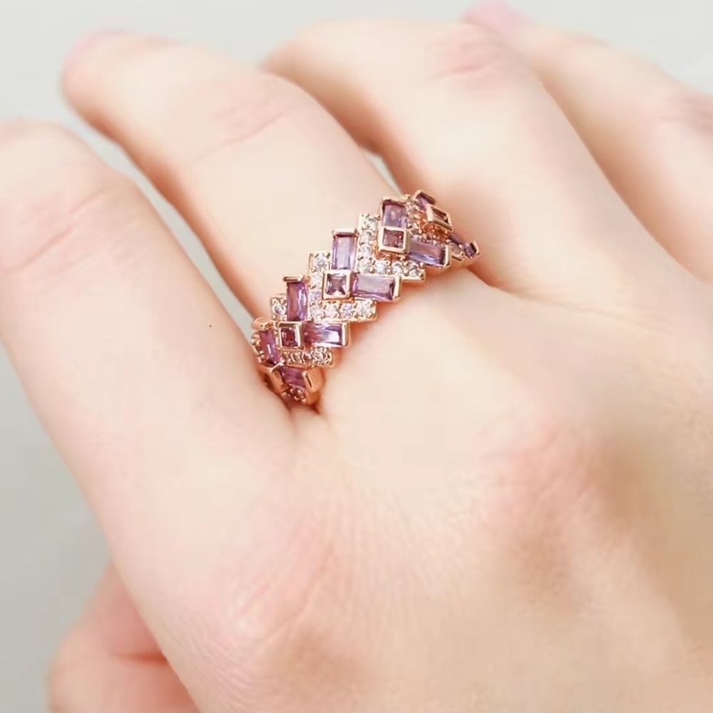 BP OG Collection purple topaz rose gold plating ring